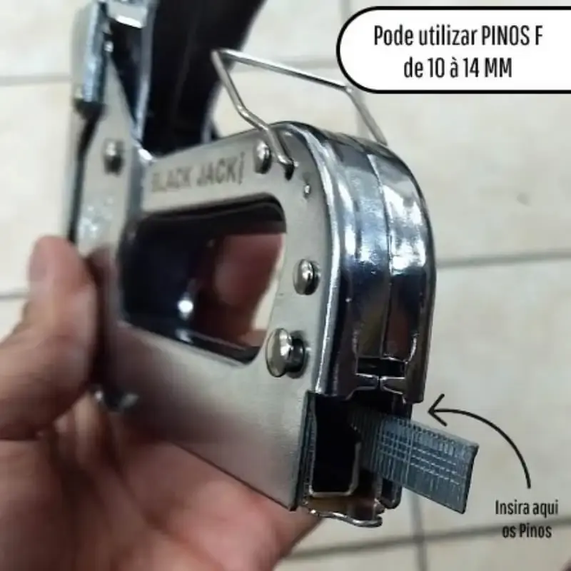 Grampeador e Pinador Manual Profissional de 4 á 14 MM c/ Grampos + Maleta BLACK JACK — fotografia 3