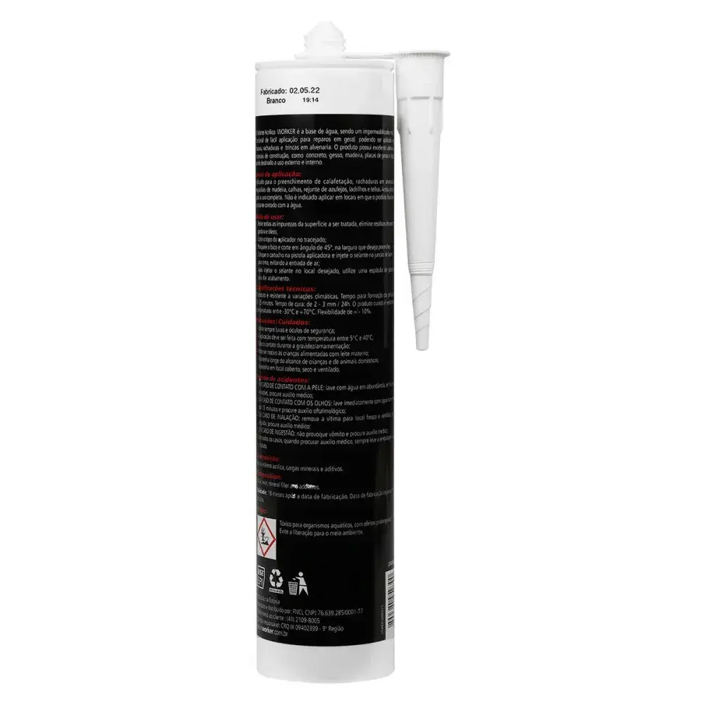 Selante acrílico veda trinca branco 463G Worker — fotografia 8