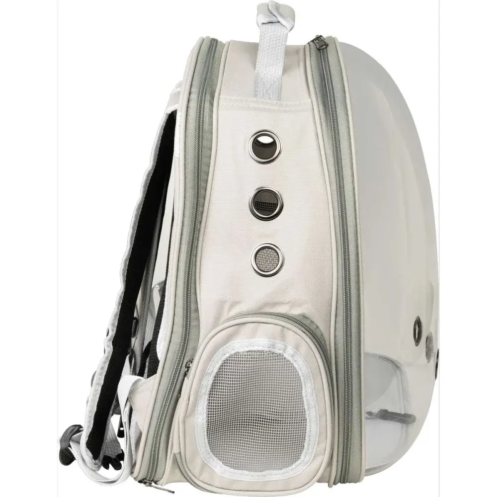 Mochila de transporte cabana expansível para pets cinza Kala — fotografia 4