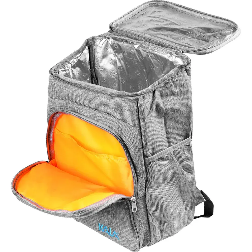 Bolsa térmica com 2 compartimentos 18L cinza Kala — fotografia 3