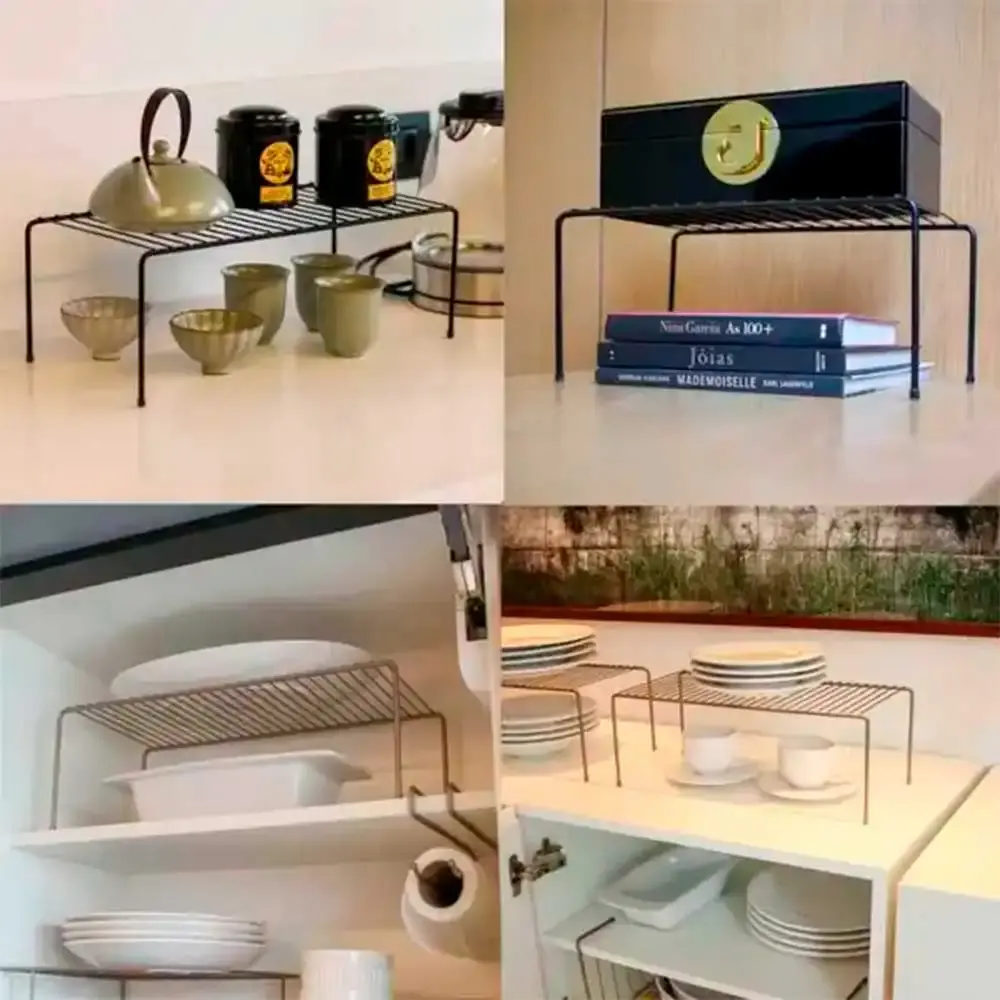Kit organizador de armário TAM p m e g preto com 3 peças BEL — fotografia 6
