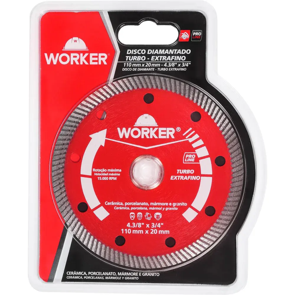 Disco de corte diamantado turbo extrafino 3/4 1,2MM Worker — fotografia 5