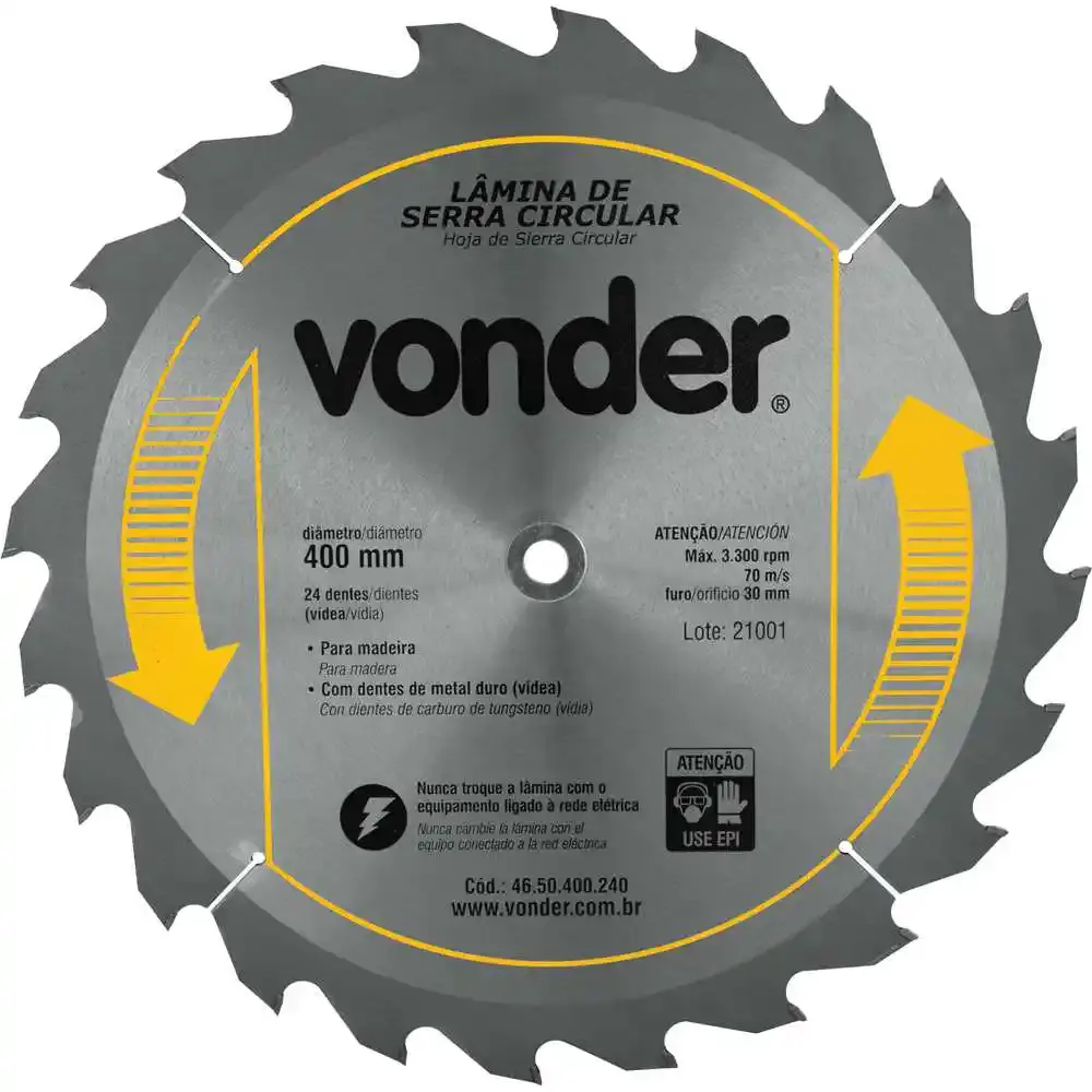 Serra Circular de Widea 16 POL 400 MM x 30 MM 24 Dentes VONDER — fotografia de referência