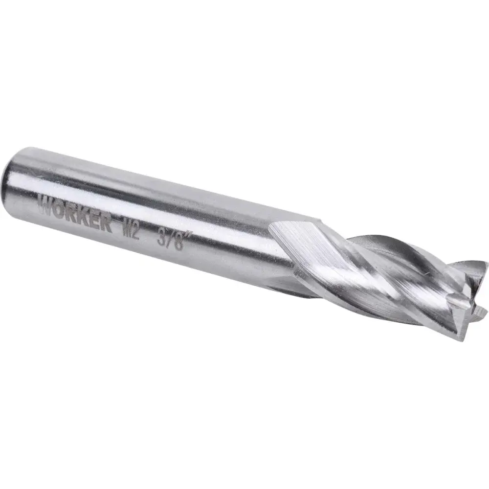 Fresa de topo reto aço rápido 3/8” haste 3/8” Worker — fotografia 2