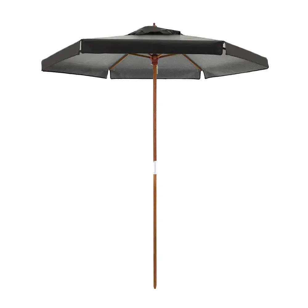 Ombrellone itapema em bagum com haste de madeira 2.00M preto 201607 BEL BEL FIX