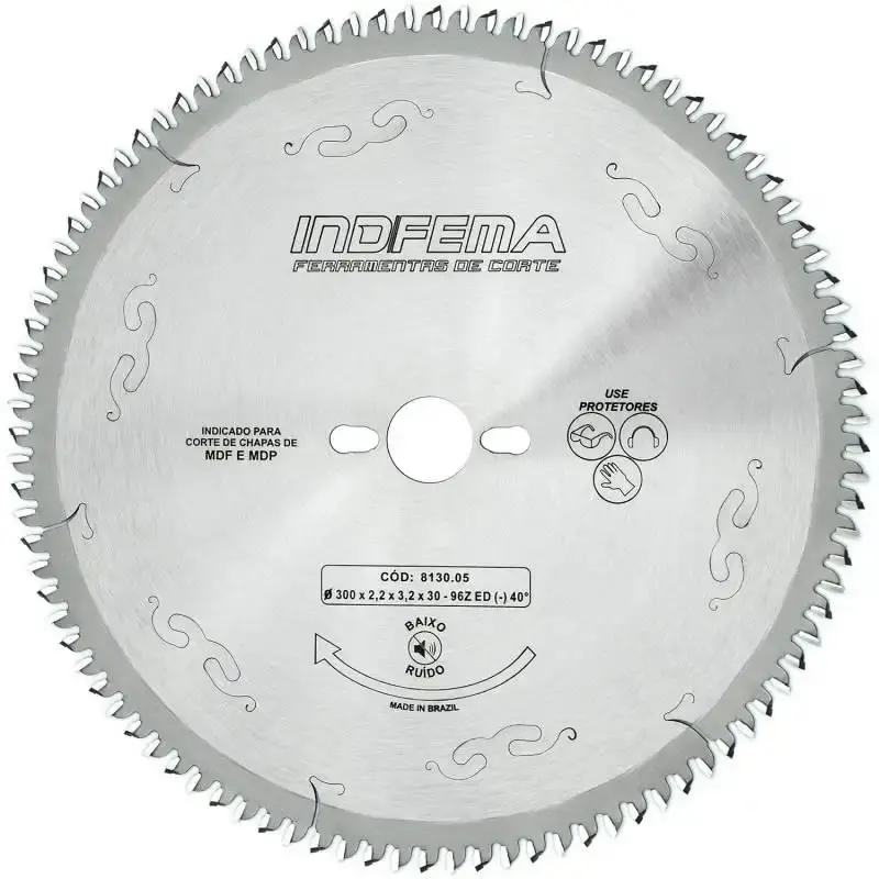 Disco de serra circular de widea HW 12 POL 300 MM 96 dentes baixo ruído tipo ED 40° 8130.05 Indfema