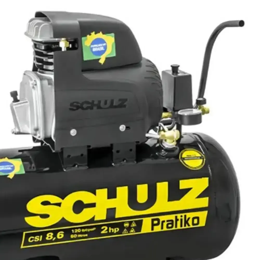 Compressor de ar de pistão 2.0 HP 50 litros 8.6 pés pratiko CSI 8.6|25 Schulz 110V — fotografia 2