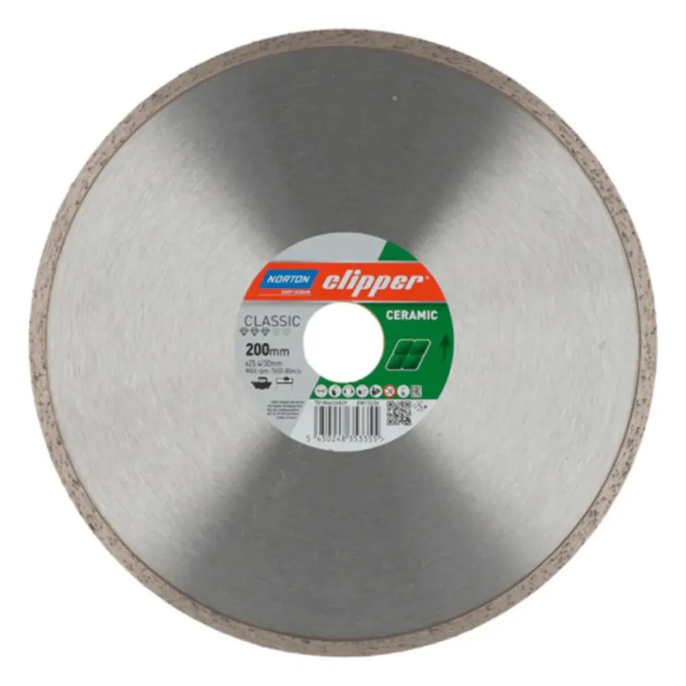 Disco diamantado clipper para porcelanato 200X25,4MM Norton
