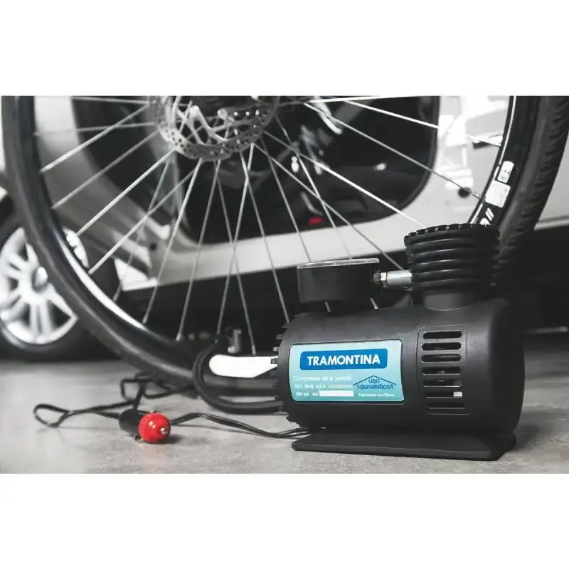 Compressor de ar portátil para acendedor de carros 300 PSI 50W 12V Tramontina — fotografia 3