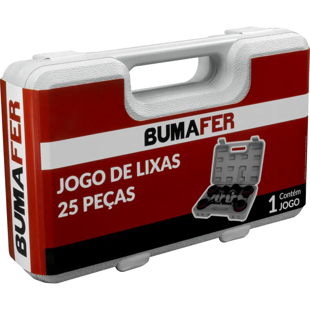 Jogo de lixa haste tubular 25 peças Bumafer — fotografia 6
