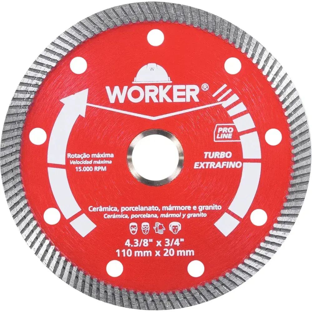 Disco de corte diamantado turbo extrafino 3/4 1,2MM Worker — fotografia 6