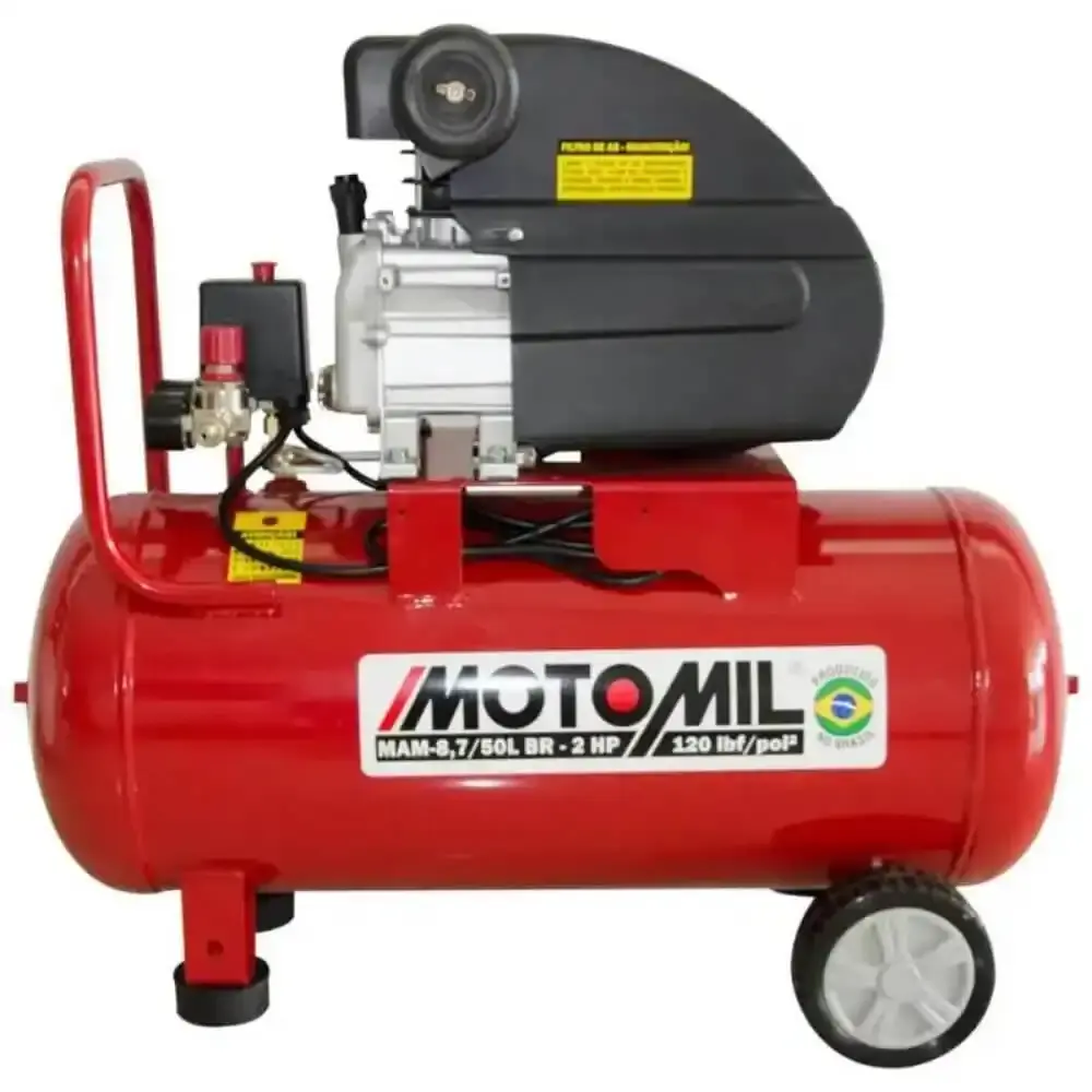 Compressor de ar portátil 2,0 HP 8,7 pés 50 litros 220V MAM-8,7/50BR MotoMil 220 V