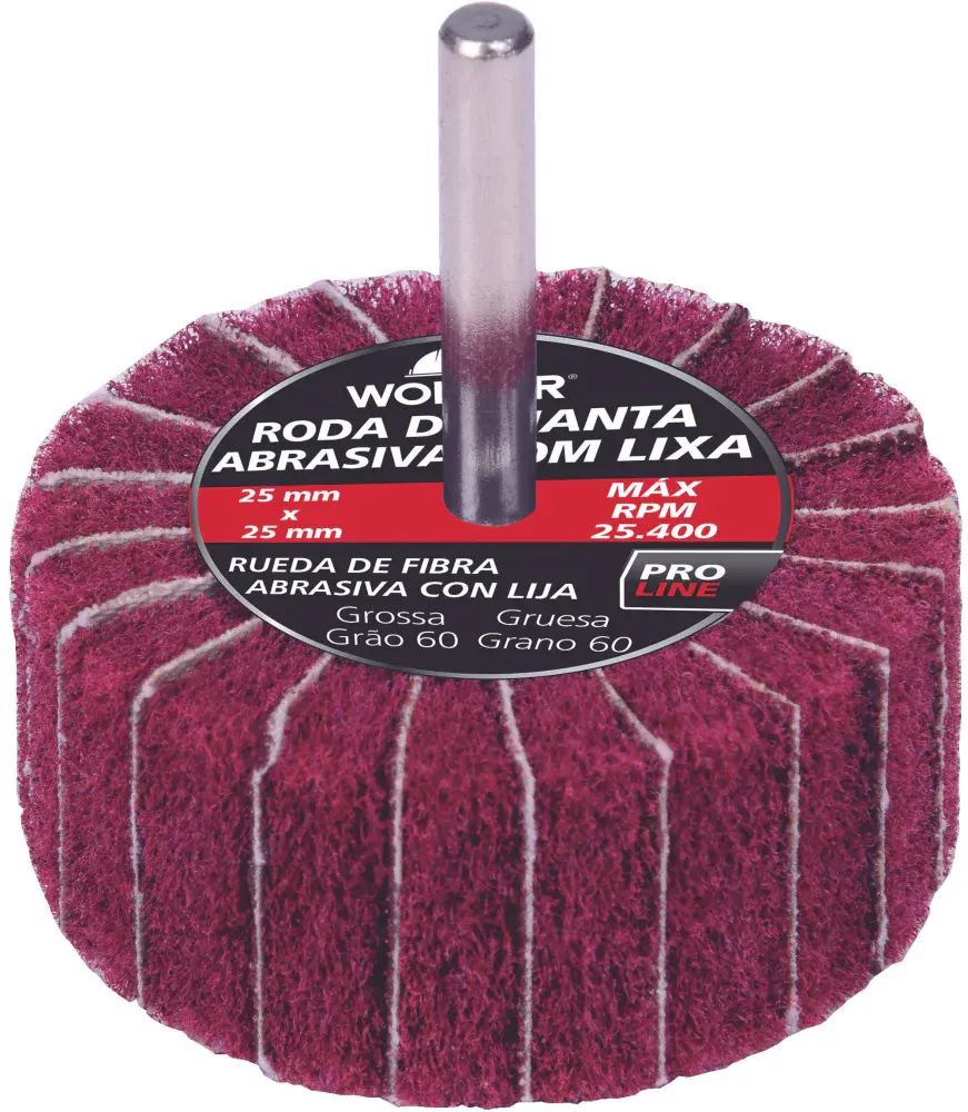 Roda de manta abrasiva com lixa grossa G60 50X30MM Worker — fotografia de referência