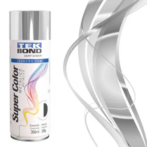 Tinta spray metálico Tekbond cromado 350ML — fotografia 3