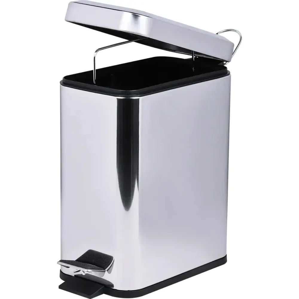 Lixeira retangular slim aço inox 5L Kala — fotografia 6