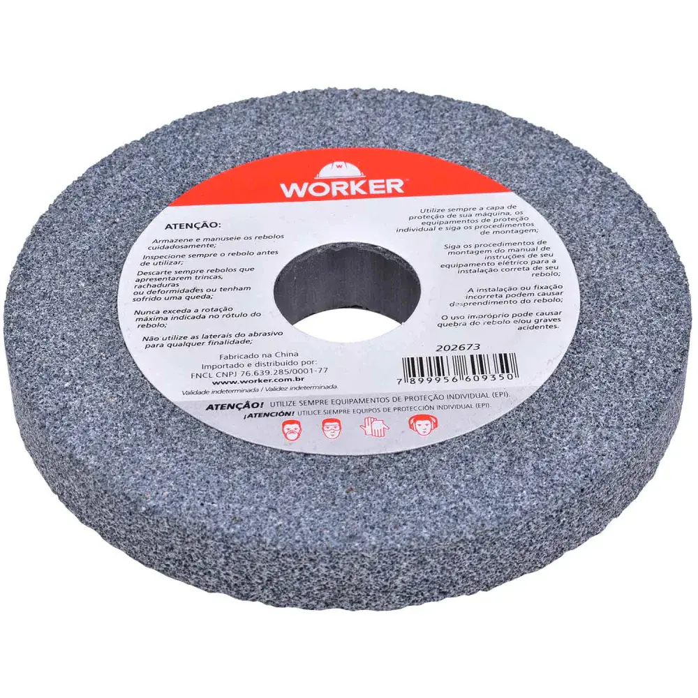 Rebolo reto uso geral 6” x 3/4” Worker — fotografia 4