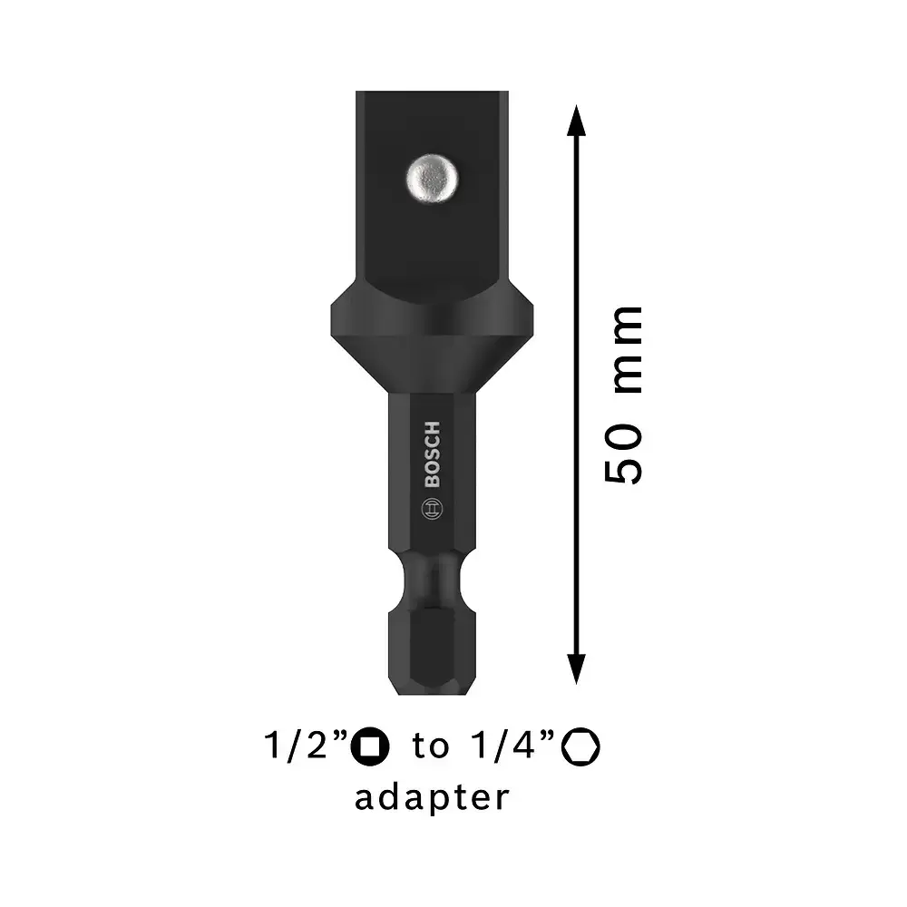 Adaptador para soquetes 1/2 POL 50MM encaixe 1/4 POL Bosch — fotografia 3