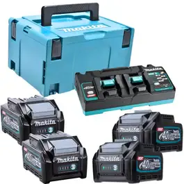 Carregador bivolt DC40RB com 4 baterias 40V BL4040 Makita — fotografia 2