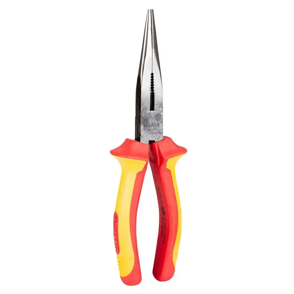 Alicate bico meia-cana isolado longo de 8” Sata — fotografia 4
