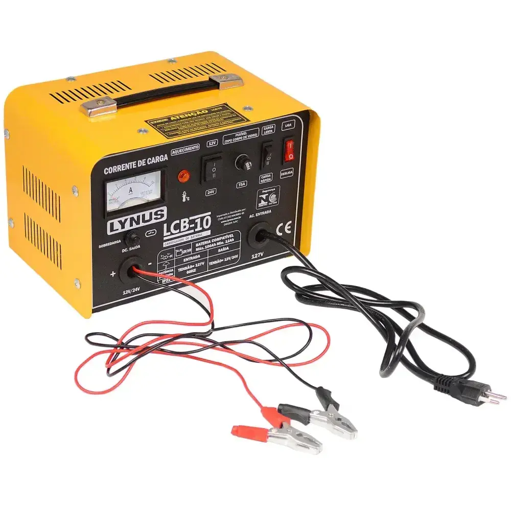 Carregador de bateria 10A 12/24V LCB-10 Lynus - 220V — fotografia 6