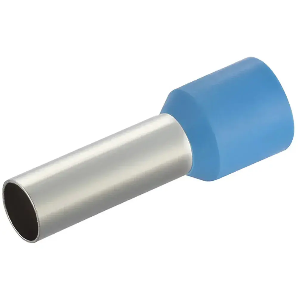 Terminal pré-isolado pino tubular 16MM² azul 100 peç Liege — fotografia de referência