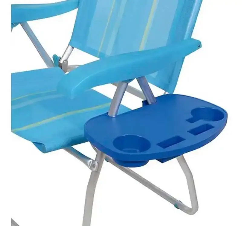 Mesa portátil em polipropileno para cadeiras de praia azul Mor — fotografia 2