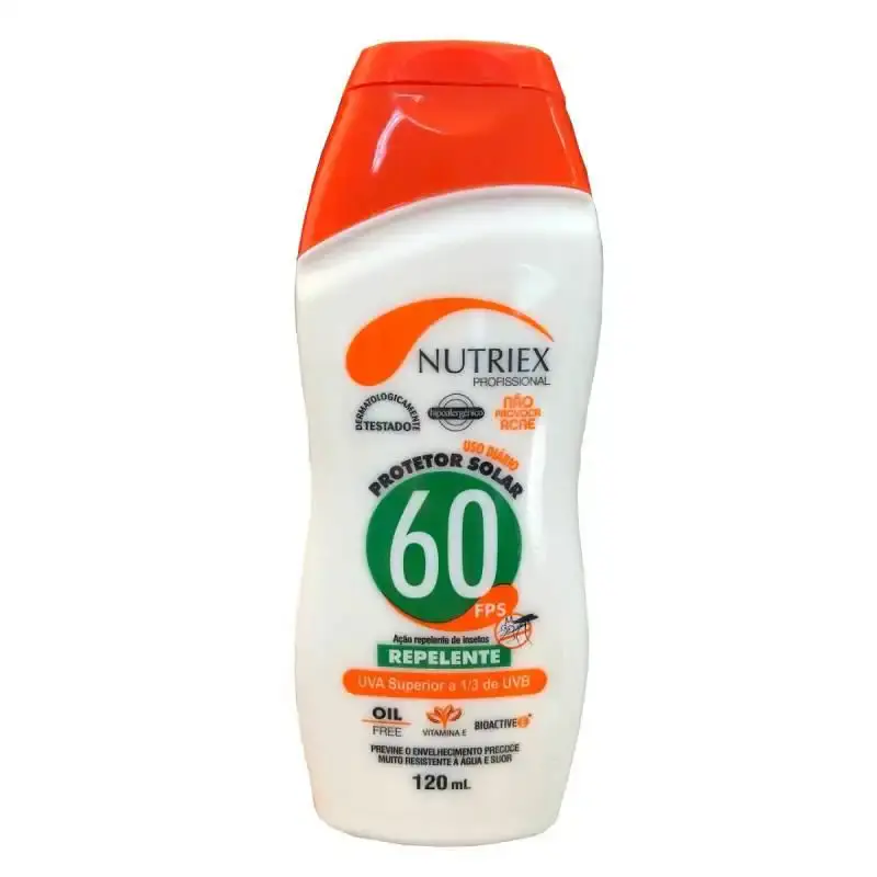 Protetor solar FPS 60 com repelente 120 ML bisnaga Nutriex