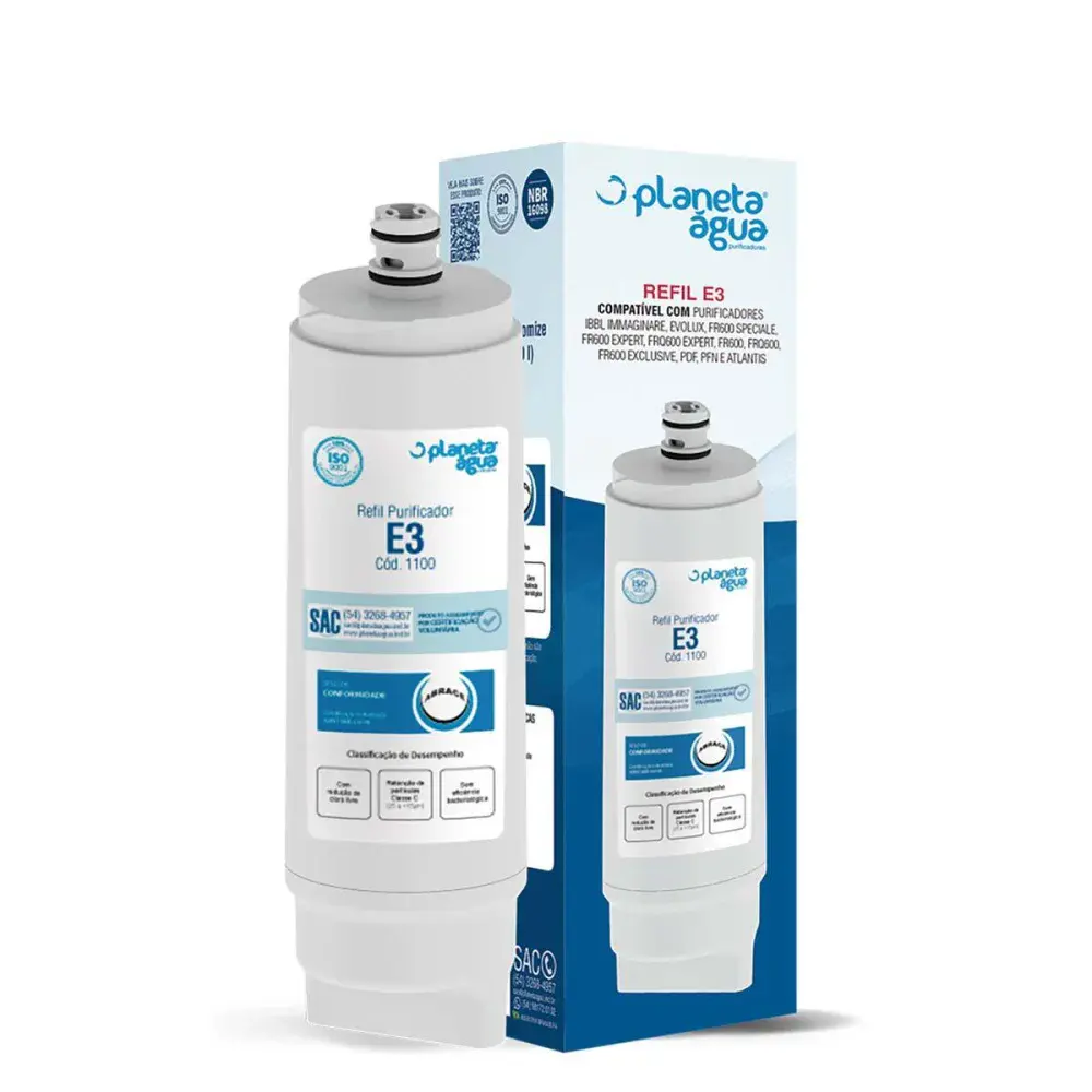Refil filtro E3 planeta agua compativel diversos