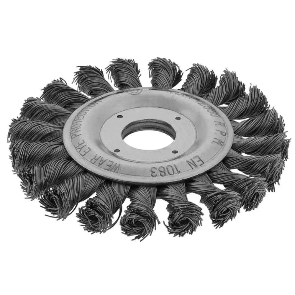 Escova circular trançada em aço inox 4.1/2 114,3MM Worker — fotografia de referência