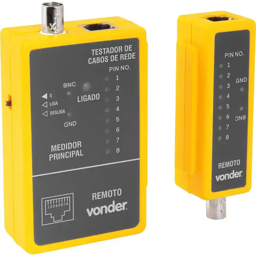 Testador de cabos de rede RJ45 e cabos coaxiais Vonder — fotografia 5
