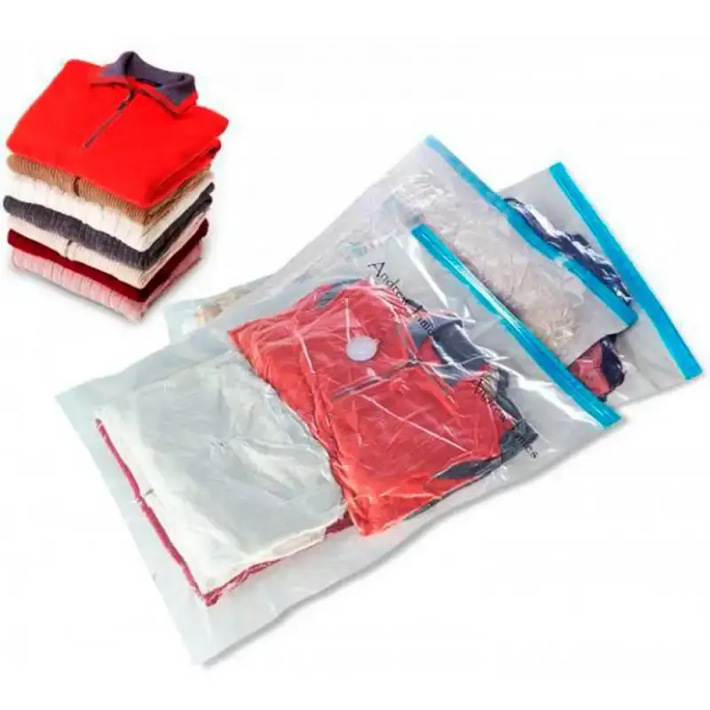 Saco à vácuo guardar roupas 60X80 CM kit 10 peças + bomba sucção Western — fotografia 6