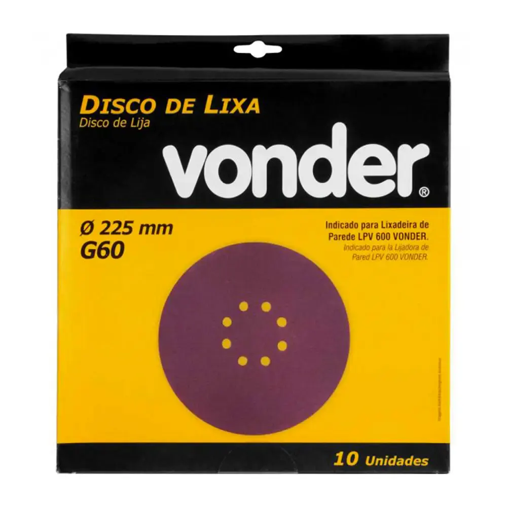 Disco de lixa G60 Lixadeira de Teto LPV600 PAC 10 Unidades VONDER — fotografia 5