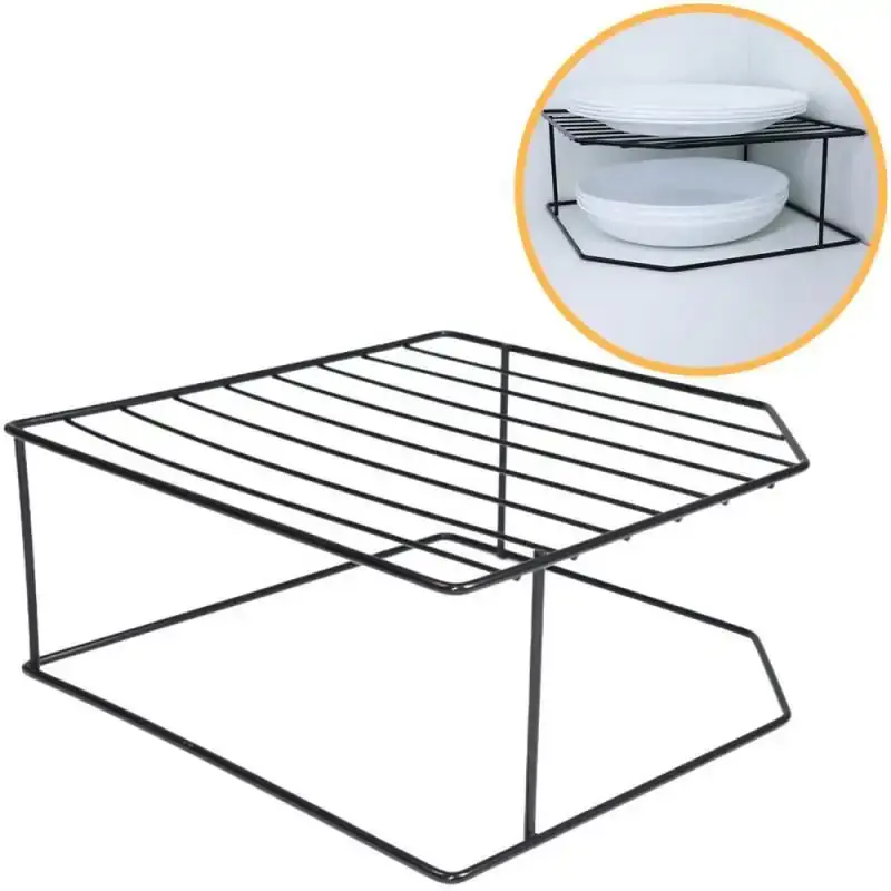 Organizador porta pratos horizontal viena 2 níveis em aço preto 990707 BEL — fotografia de referência