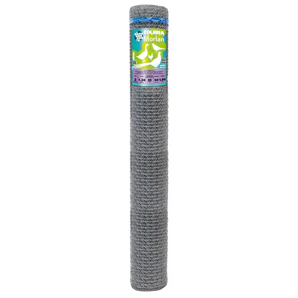 Tela galinheiro galvanizada T2 fio 18 (1,24MM) 1,80X50M - Morlan