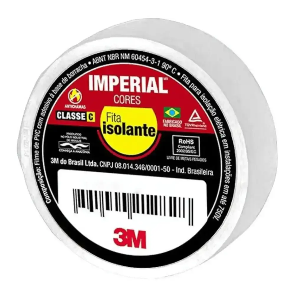 Fita isolante 20 metros multiuso imperial branca 3M