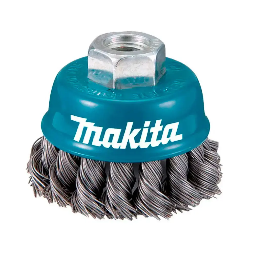 Escova de Aço Copo Trançada 65 mm Rosca M14 x 2,0mm MAKITA — fotografia de referência