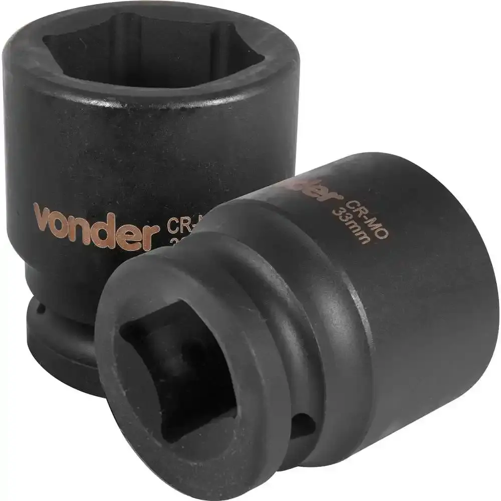 Soquete Sextavado Impacto Encaixe 3/4 polegada 33MM Cromado VONDER — fotografia de referência