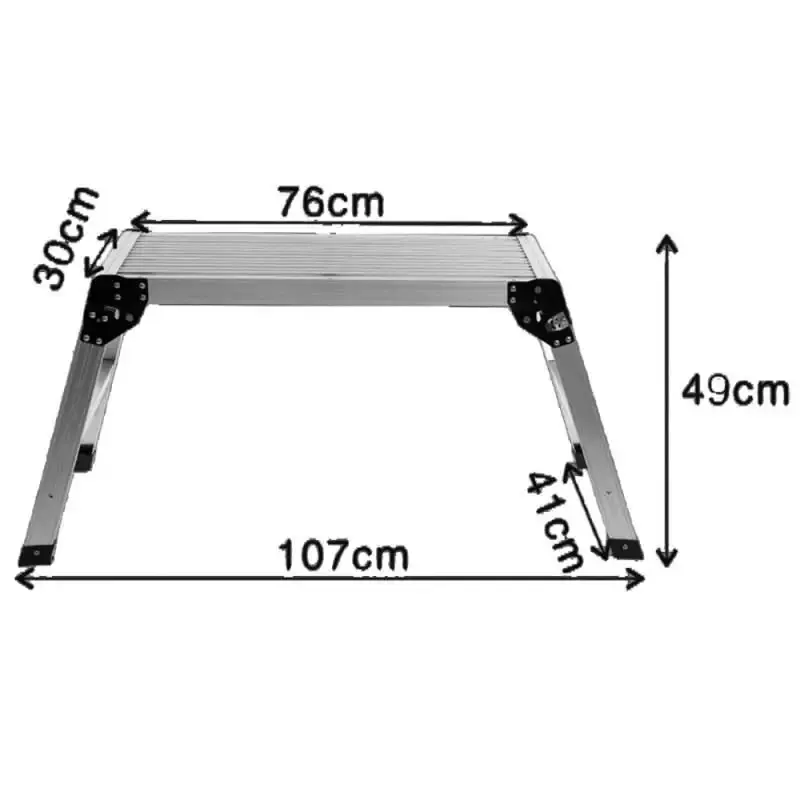 Plataforma dobrável de alumínio 49X76X30CM 150 KG antiderrapante Starfer — fotografia 4