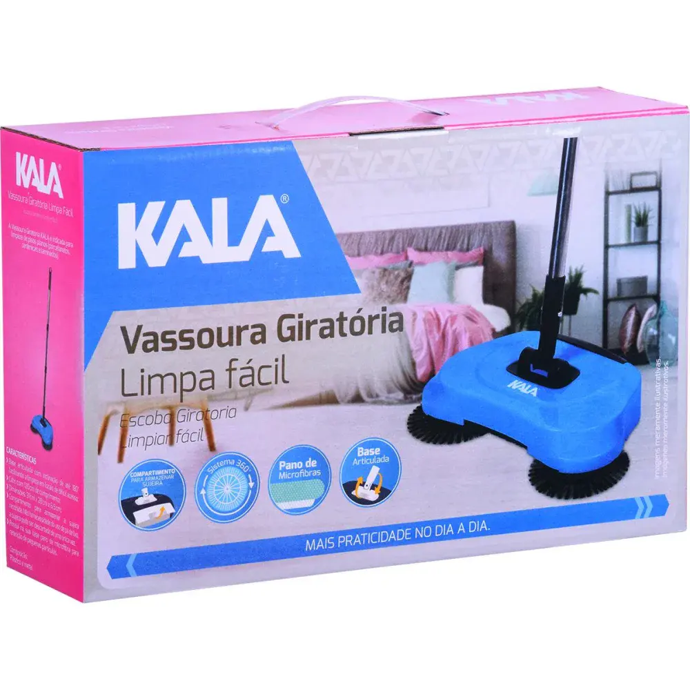 Vassoura giratória manual com base articulada 120CM Kala — fotografia 5