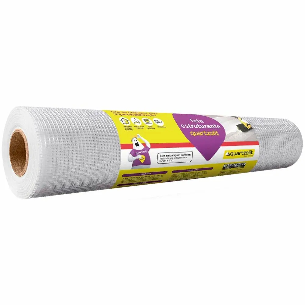 Tela estruturante rolo 73CMX10M branco Quartzolit