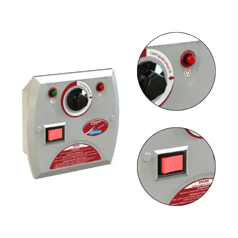 Comando Analogico para Sauna 12 kw / 15 kw / 18 kw Steam Inox SODRAMAR — fotografia 3