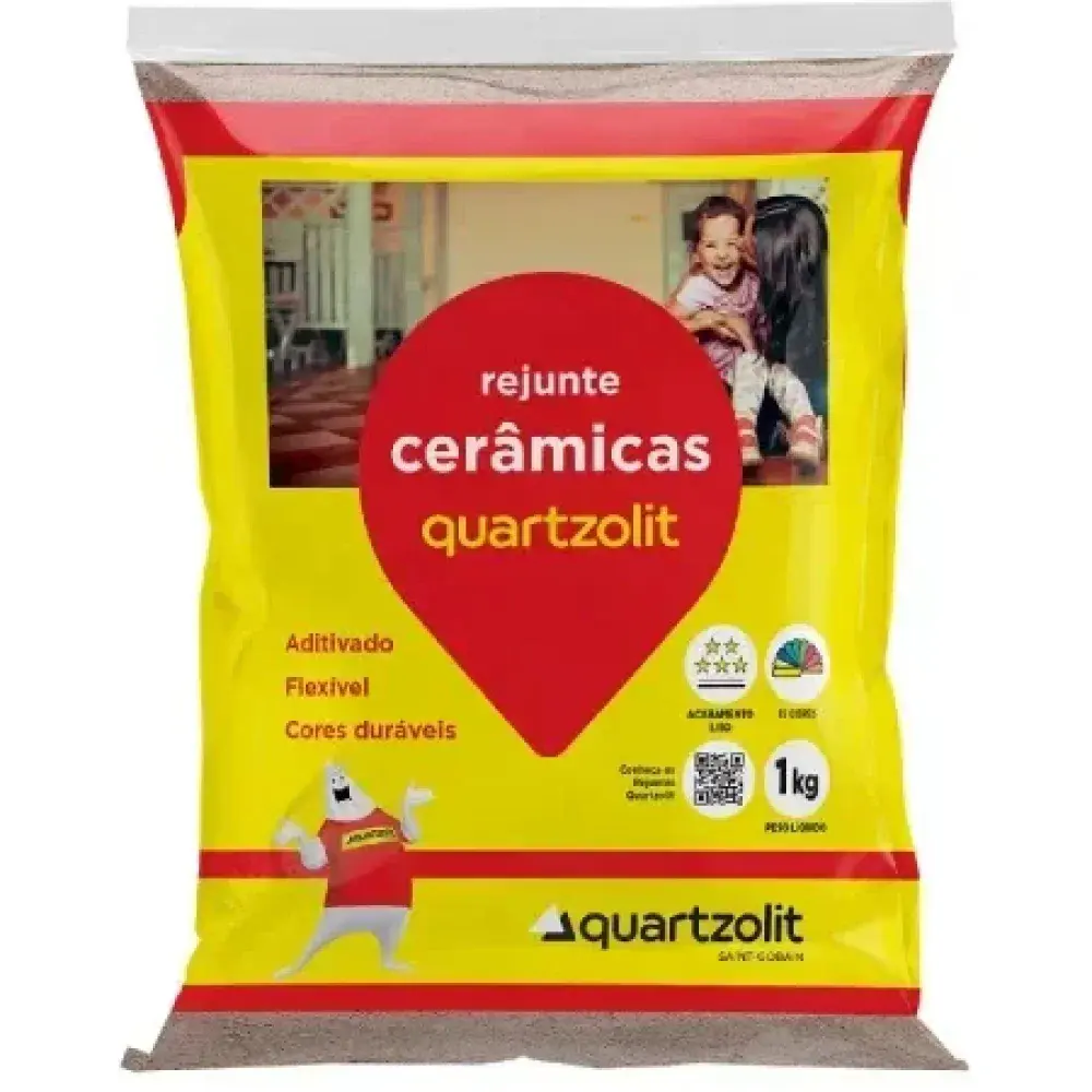 Rejunte cerâmicas preto grafite 1KG Quartzolit — fotografia 2