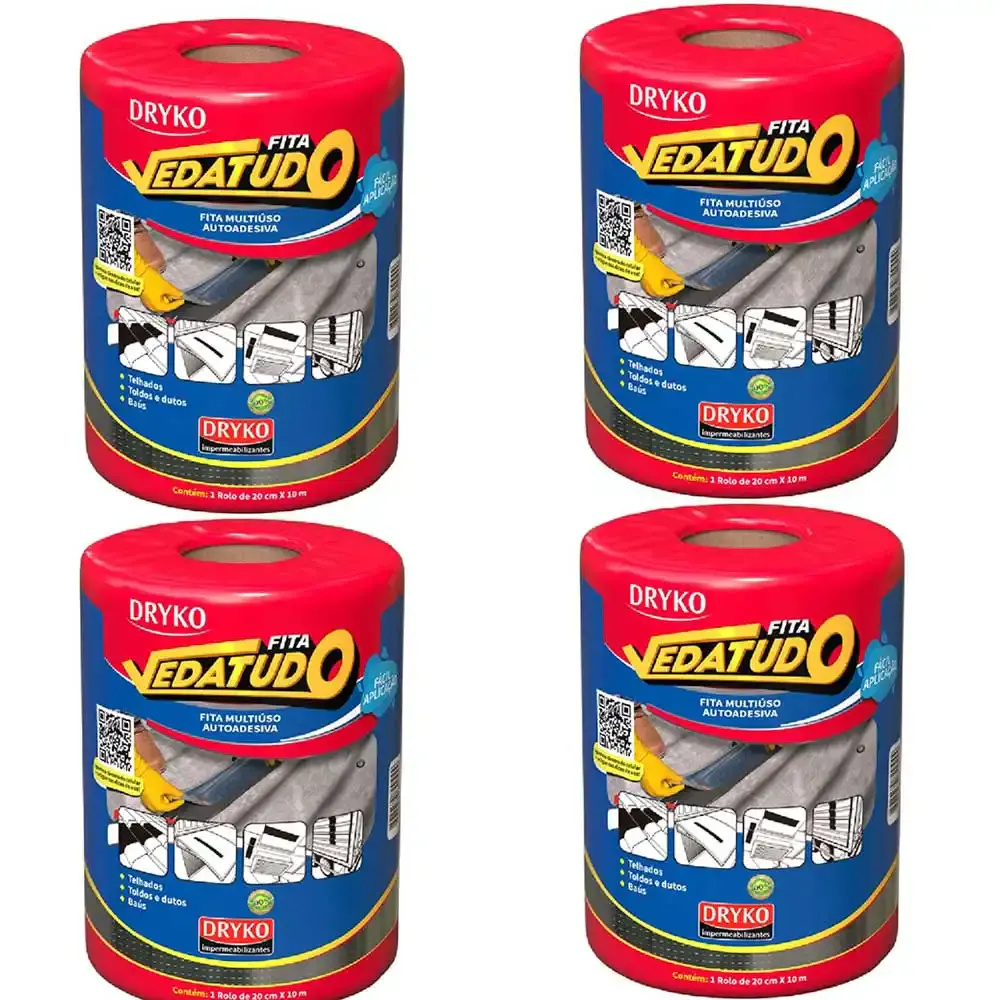 Fita Asfáltica Vedatudo 20 cm X 10 m 4 Unidades DRYKO — fotografia de referência