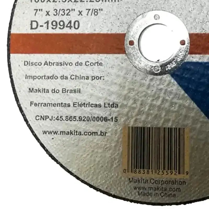 Disco de corte para metal 7 POL 180 MM D-19940-10 kit 4 peças Makita — fotografia 3