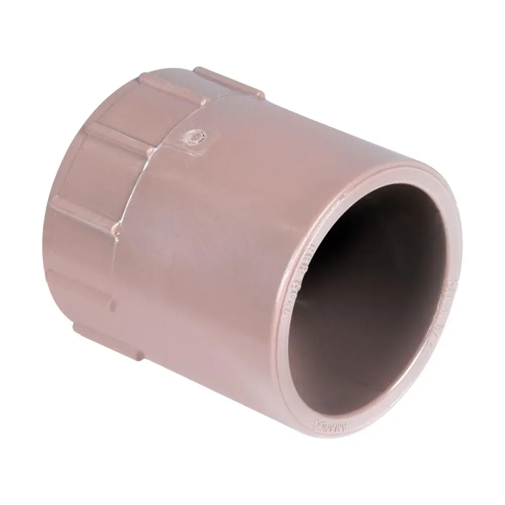 Luva pvc marrom soldável com rosca 1.1/2 x 50MM Amanco — fotografia 4