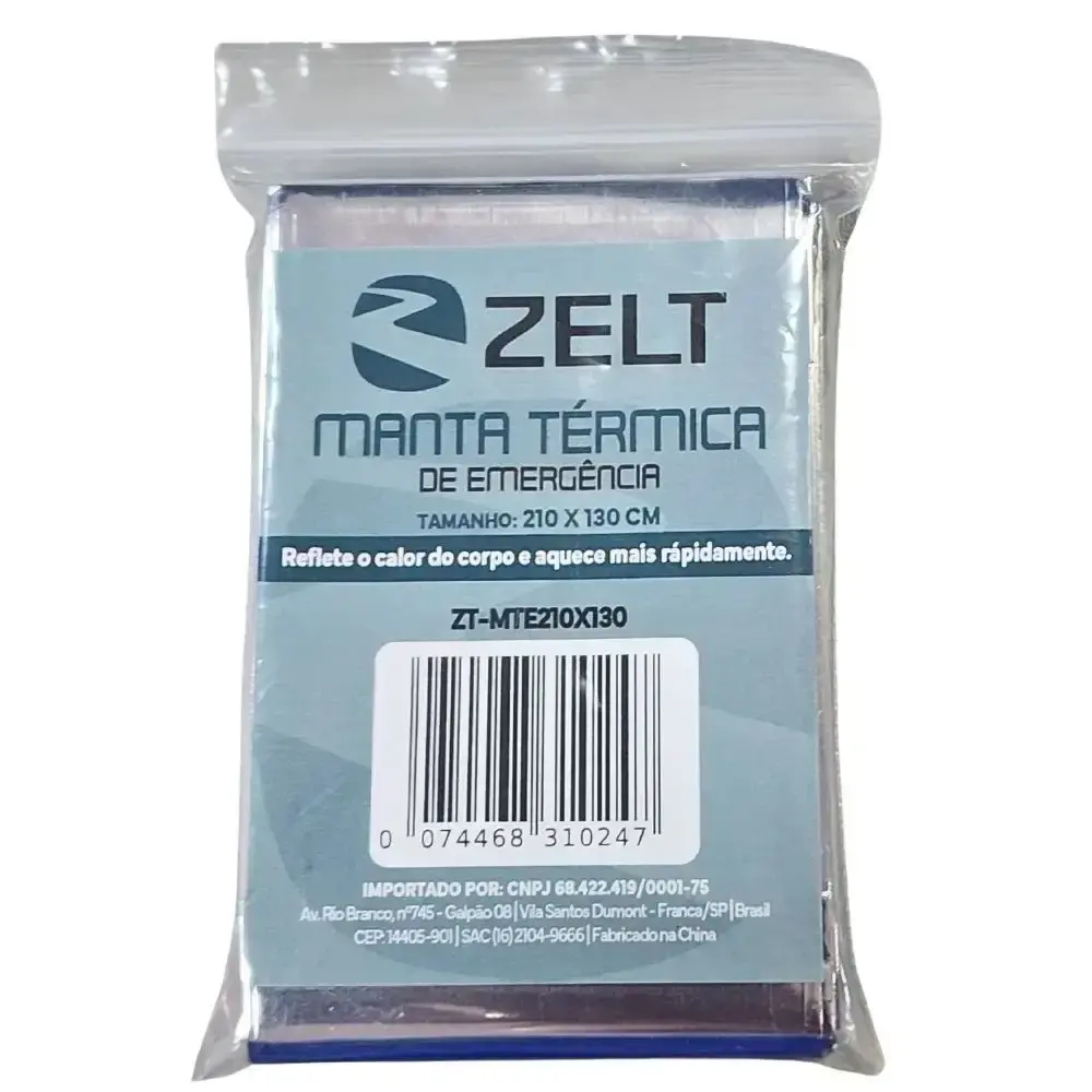 Manta Térmica Aluminizada 210 × 130 cm para Resgate e Camping 10 Unidades — ZELT — fotografia 3