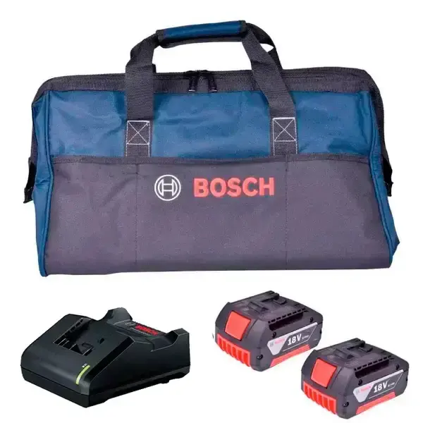 Kit com 2 baterias 4,0AH 18,0V + carregador bivolt + bolsa de nylon Bosch — fotografia 4