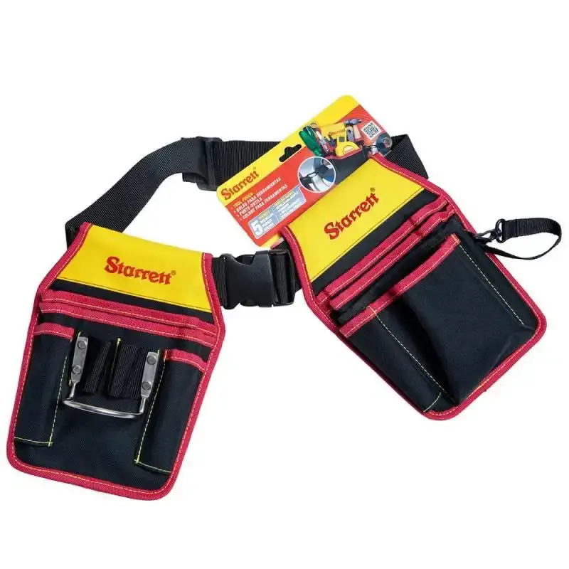 Cinto coldre duplo para ferramentas 9 bolsos com porta martelo poxp Starrett