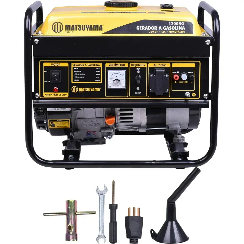 Gerador de energia a gasolina 1200W 220V Matsuyama — fotografia 7