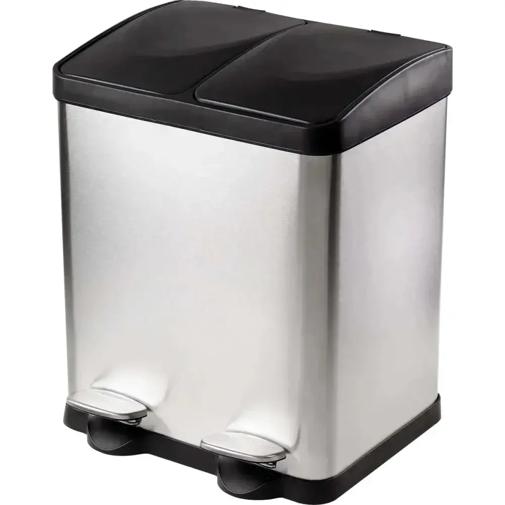 Lixeira dupla aço inox 30L Kala — fotografia 6